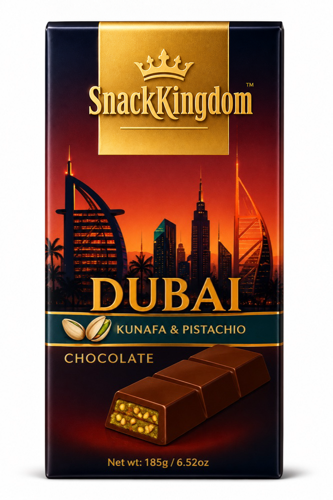 SnackKingdom Dubai Kunafa & Pistachio Chocolate bar, 185 g