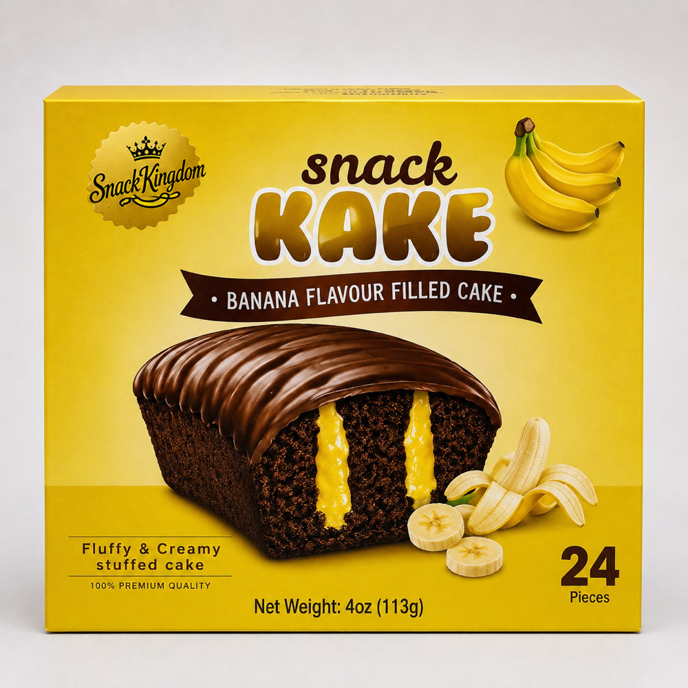 Snack KAKE Banana Flavour Filled Cake box