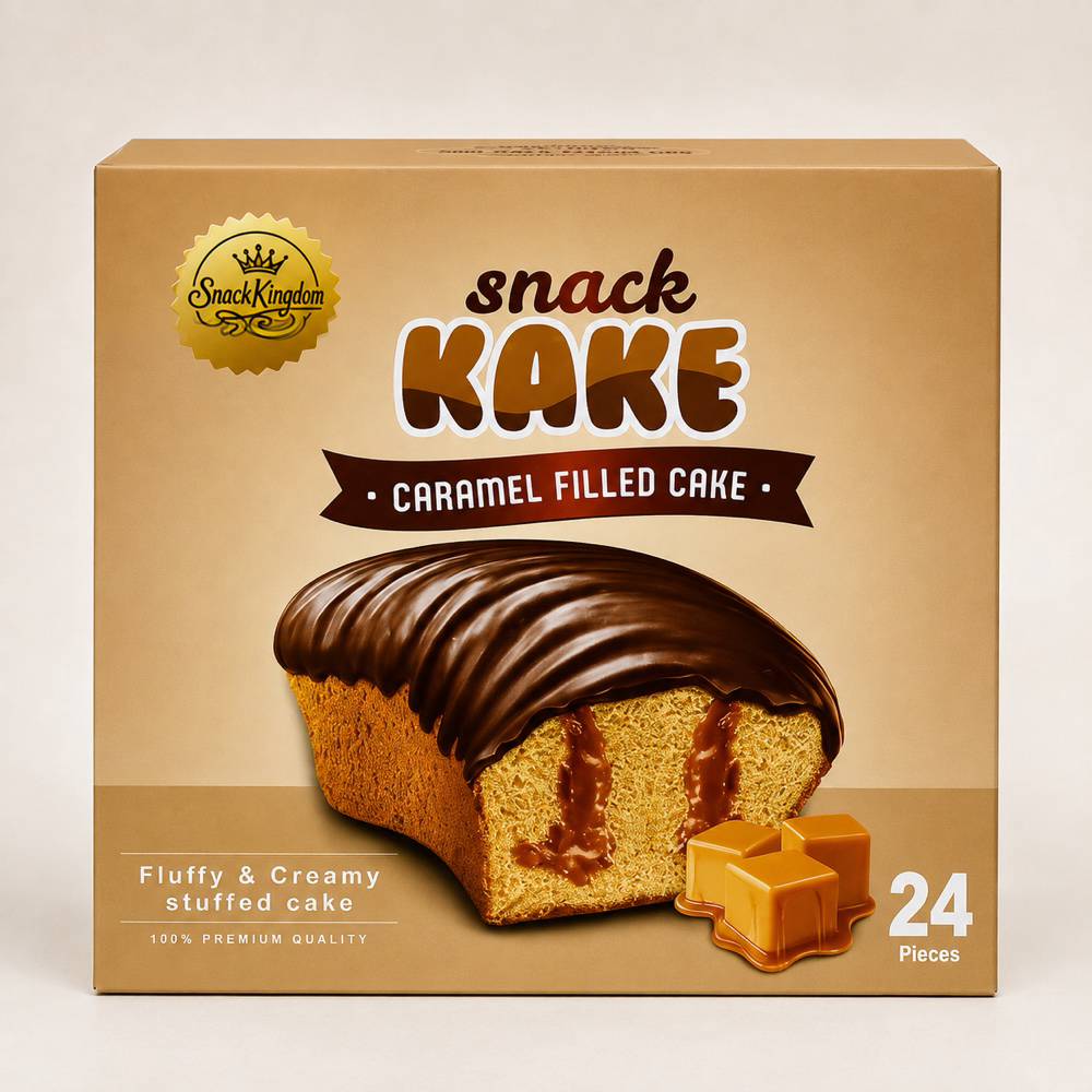 Snack KAKE Caramel Filled Cake box